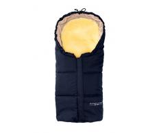 Hofbrucker Lammfell-Fußsäckchen Leni für Babyschale & Kinderwagenschale | Lammfell herausnehmbar | Winterfusssack wasserabweisend & Mumienform | Lammfellfußsack Made in Germany, Design:navy blue