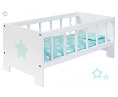 Puppenbett Sternchen aus Holz Bett Stern Holzbett Gitterbettchen (Weiß-Mint) (Mint-Türkis)