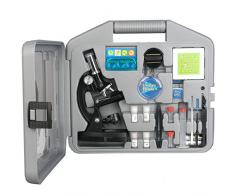 Amscope Kinder Mikroskop Experimentierset, 6-fache Vergrößerung 20X-1200X, beinhaltet 52-teiliges Zubehör Set und Koffer, 2016 ausgezeichet als eines der Besten Mikroskope für Anfänger