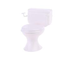 ZOOMY Puppenhaus Miniatur Möbel Vintage Badezimmer Modell weiße Toilette Baby vorgeben