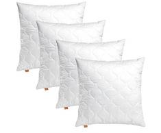 sleepling 4er Set 191175 Komfort 100 Kopfkissen Mikrofaser Sofakissen 40 x 40 cm, weiß