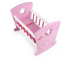 Leomark Puppen Wiege AUS Holz Puppenwiege mit Bettwäsche