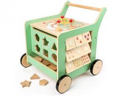 small foot 10947 Lauflernwagen Move it!, aus 100% FSC®-Zertifiziertem Holz, Motorikspielzeug und Lauflernhilfe