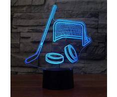 Optische Täuschung 3D Eishockey Nacht Licht 7 Farben Andern Sich USB Adapter Touch Schalter Dekor Lampe LED Lampe Tisch Kinder Brithday weihnachten Geschenk