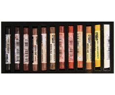 KOH-I-NOOR TOISON DOR 8522 Weiche Künstler-Pastellkreiden in Brauntönen (12 Stück)