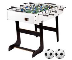 Maxstore Tischfussball „Belfast“, klappbar, Farbe: weiß, nahtlos hochgezogene Spielfeldecken, inkl. 2 Bälle, Kicker Kickertisch Tischkicker