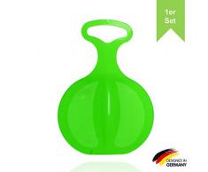 LILENO SPORTS Kinder Poporutscher zum Rodeln (1er Set grün) - Kunststoff Rutschteller für die ganze Familie - Schlitten Schneerutscher für unvergessliche Wintertage - auch für Erwachsene