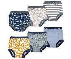 Flyish Baby Trainingshose Kinder Trainingswäsche Kleinkind Töpfchen Trainingshose Baby Unterwäsche Toilettentraining, 2 Jahre, Jungen-6 Stück