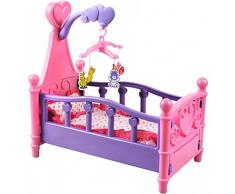 ISO TRADE Großes Puppenbett mit Kissen Decke Karussell 3in1 Bunt Babys Kinder Dekoration 1400