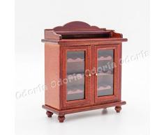 Odoria 1/12 Miniatur Weinschrank Weinregal Vintage Flaschenregal, Holz Puppenhaus Möbel Zubehör