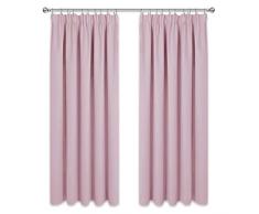 PONY DANCE Vorhänge Kinderzimmer Hellpink - 2er Set Blickdichte Gardinen mit Kräuselband Verdunkelungsvorhang Schlafzimmer Mädchen, H 175 x B 140 cm
