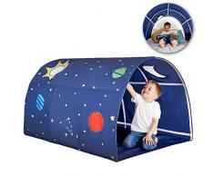 DASGF Tunnelzelt Für Kinder,Kinder Spielen Bettzelt,Kinderbett-Tunnelzelt Für Hochbett,Fit Für 90-100Cm Bett in Der Breite,Junge Spielhaus,Prinzessin Bed Game House,Sternenklarer Himmel