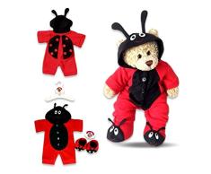 Baue Dein Bears Kleiderschrank Teddybär Kleidung Fleece (rot/schwarz)