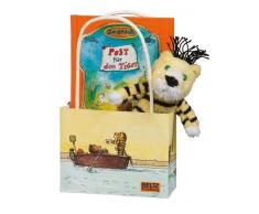 Janosch-Freundschaftstüte Tiger. Bilderbuch »Post für den Tiger« mit Plüsch-Tiger (12 cm) und Geschenktasche