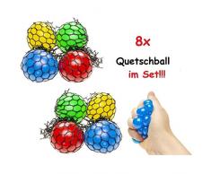 Lg-Imports 8X Quetschball Anti Stressball Knautschball Wurf Stress Knet Ball im Netz 4,5cm