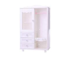 siwetg New White Kleiderschrank Accessoires Möbel Mädchen Geschenk für Puppe