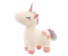 RAILONCH Plüsch Regenbogen Einhorn, Stofftier Plüschtier Kuscheltier Süß Teenager Herz Puppe Geschenk