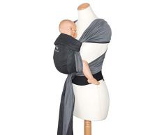 manduca Twist Babytrage > anthracite-black < Babytrage und Tragetuch für Neugeborene & Babys ab Geburt I Träger zum Auffächern I Weicher Bauchgurt I Bio-Baumwolle, grau-schwarz