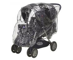 Playshoes 448941.0 Regenverdeck, Regenschutz, Regenhaube für Geschwisterwagen, Tandemwagen mit Kontaktfenster, transparent