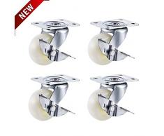 plate castors MöBelrollen Krippe Schwerlast Nylon Lenkrollen Transportrollen 2 Zoll Universal- Schwenken Bremsscheibe 4 Gesetzt Zum Parkettboden Teppich Wagen 4 Packung