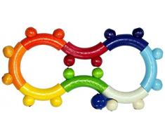 Hess Holzspielzeug 11011 - Motorik Rassel Acht aus Holz, ca. 17 x 9 x 1,5 cm