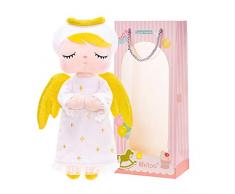 Metoo Baby Plüsch Puppe weiche Rag Puppen Plüsch Spielzeug gefüllt Baby Gril Geschenke mit Geschenk Tasche Baby Spielzeug ab 0 zu 6 Monate 1 2 Jahr 33CM