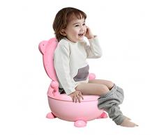 DREAMADE Kindertöpfchen mit Deckel, Toilettentrainer Lerntöpfchen für Mädchen und Jungen, Kinder Toilettensitz Fußbank Hocker, Babytöpfchen mit süßes Bärenmuster (Rosa)