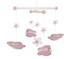 LS-Design JaBaDaBaDo Babyzimmer Mobile Holzmobile Holz Blumen Schmetterlinge 35x35x40cm