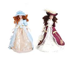 Sharplace 2pcs Puppenhaus Miniatur Porzellan Damen Puppen, Dekoration für 1:12 Puppenhaus