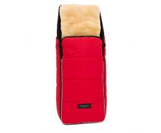 Lammfell Kinderwagen-Fußsack CORTINA von WERNER CHRIST BABY – Thermo Winterfußsack mit herausnehmbarem, echtem Fell, als Einlage für Buggy verwendbar (2-in-1) in chili red (rot)