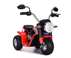COSTWAY Elektro Motorrad, Kindermotorrad batteriebetrieben, Elektromotorrad mit Stützrädern, Kinder Motorrad, Kinderfahrzeug 57x72x56 cm (rot)