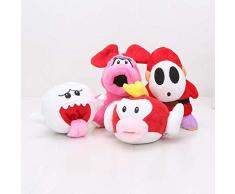 YUNDING Super Mario Plüschtiere 4 Stück Super Mario Bros Plüsch Schüchterner Vogel Birdo White Ghost Boo Fliegender Fisch Gefüllte Plüschpuppen Weiche Babyspielzeuge