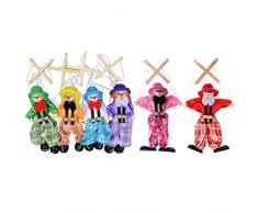 ZOOMY Marionette Spielzeug Pull String Puppet Clown Holz Joint Aktivität Puppe Vintage Kind Farbe Nach dem Zufallsprinzip