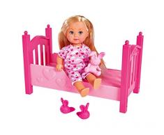 Simba 105733407 - Evi Love Get Well / Puppe mit Windpocken / mit Farbwechsel / inklusive Schwamm zum gesund machen / mit Bett / Ankleidepuppe / 12cm, für Kinder ab 3 Jahren