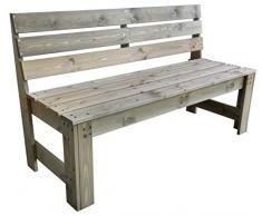 Trendyshop365 Garten-Bank Massivholz Kiefern-Holz 140cm Vorbehandelt FSC Grau Holzbank Sitzbank 3 Sitzer