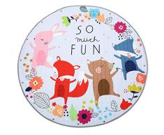 Jeteven Baby Krabbeldecke Matt Kinderzimmer Kinderteppich Decke, groß und weich gepolstert mit AU Aufbewahrungsbeutel, ca.150cm, Muster: Fuchs