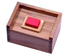 Der rote Stein - 3D Puzzle - Denkspiel - Knobelspiel - Geduldspiel - Logikspiel im Holzkasten
