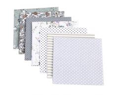 Asudaro 7Stück 25x25 cm Baumwollstoff Meterware Stoffpaket für Patchwork DIY Stoffe zum Nähen Stoff Paket Stoffreste Nähstoffe zum nähen Puppenkleider Ärmel Haarband Handwerk Grau