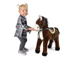 Pink Papaya Plüschpferd XXL 60 cm - Stehpferd Timmy - Fast lebensgroßes Spielpferd zum Drauf sitzen bis 100 kg belastbar, mit verschiedenen Sounds, Spielzeug Pferd zum Träumen Toys