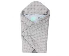 TupTam Baby Sommer Einschlagdecke für Babyschale, Farbe: Wolken Mint/Grau, Größe: ca. 75 x 75 cm