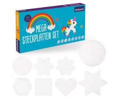 Smowo - 8 Bügelperlen Platten in vielen Formen - Steckplatten Set - Stifftplatten - Rund, Stern, Viereck, Sechseck, Herz, Blume