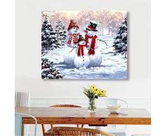 Xyywqybg Malen Nach Zahlen Kits Cartoon Weihnachtsmann Diy Leinwand-Ölgemälde Geschenk Für Erwachsene Kinder Home Haus Dekor-60X75Cm, Frameless