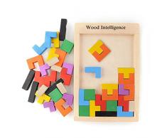 Holzpuzzle Tetris Tangram Puzzlespiel Pädagigisches Spielzeug für Kinder Bunte Hölzerne Puzzles pädagogischen Bildung Spielzeug Geschenk