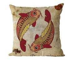 Nunubee Kissenbezüge 45 x 45 cm Leinen Zierkissenbezüge Dekorative Kissenbezug Dekokissen Sofakissen Lendenkissen Wurfkissenbezug Kissenhülle, Modell 3