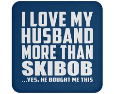 I Love My Husband More Than Skibob - Drink Coaster Royal Untersetzer Rutschfest Rückseite aus Kork - Geschenk zum Geburtstag Jahrestag Muttertag Vatertag