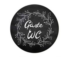 Logbuch-Verlag Türschild Gäste-WC - Schild für Gästetoilette Gäste WC schwarz weiß Tafelkreide-Optik Kloschild WC-Schild