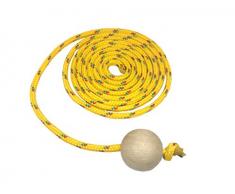Schlitten+ 222210001MC - Premium Schlittenleine mit ergonomischem Kugelgriff aus Holz mit extra langem 200cm Zugseil.