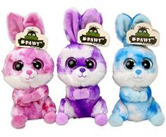 Kuscheltier 3er-Set Regenbogen Kaninchen - Plüschtiere mit strahlenden glubschi Augen - 15cm hoch