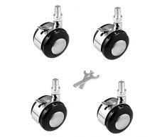 AMTLK Möbelrollen - (4 Stück) Schwenk Lenkrollen, 1.5in Mit Brems Mute Rad, Bürostuhl/Krippe/Wagen Ersatzteile，M8-Schrauben
