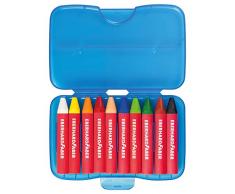 Eberhard Faber 524011 - Wachsmalkreiden dreiflächig, 10 Stück in Plastikbox
